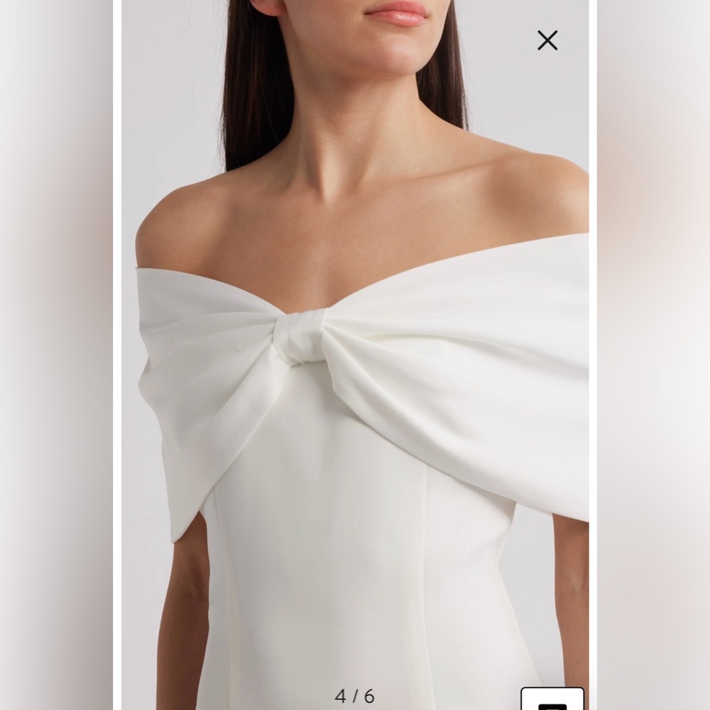 NWT- Sonya Moda Belluno Off the Shoulder Minidress, White, Large - Picture 4 of 12